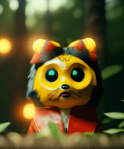 Wes Anderson photographer, night forest, Ultra realistic matryoshka, Japanese style, wide angle view, magic, fireflies, soft color, highly detailed, unreal engine 5, ray tracing, RTX, lumen lighting, ultra detail, volumetric lighting, 3d, finely drawn, high definition.