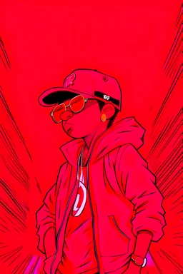 rap, hiphop, cartoon, super HQ, red colors