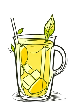 crerate a line drawing logo of an ice tea jug