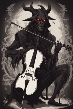 Dark demon musician with violin