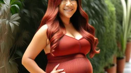 Gina Rodriguez fully transformed into Heavily pregnant German teenager, Long red hair, Maternity gown, Comfortable, elegance, Teenage motherhood, Radiant glow Maternal resilience Motherly grace 100% transformed Youthful vitality Maternal beauty Rounded belly Fiery red tresses Maternity attire perfection Motherly aura Waist: 28 inches Hips: 38 inches Bust: 34 inches Transformation completion Bathwater radiance Unexpected beauty