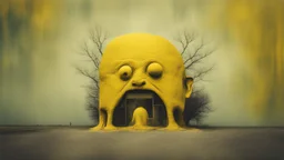 the art of living in yellow, grotesque, long exposure, tonalism, collage