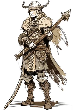 Girl Archer concept art, small head, full body, sketch, coll style