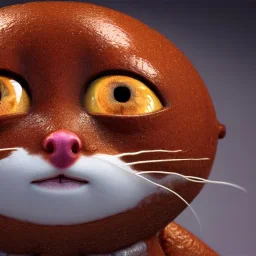 gingerbread calico cat, gumdrop eyes, round body and head, gummie worm wiskers, 8k resolution, high-quality, fine-detail, digital art, detailed matte, volumetric lighting, illustration, 3D octane render, brian froud, howard lyon, greg rutowski, George Grie