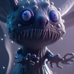 Cute fluid ink creature, big black eyes, unreal engine 5, 8k resolution, photorealistic, ultra detailed, by greg rutowski