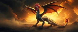 Nabraxas dragon with rooster head and serpent legs as a vision of the beginning of awakening within a dream
