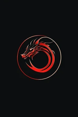 dragon minimalist logo, leather background