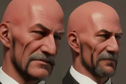 bald hitman close-up