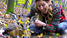 panicked lady hits deer now must revive using CPR or Mouth to Mouth