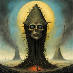 Innate seed watch you bleed, maslow's hierarchy of needs, horror surrealism, style by Zdzislaw Beksinski, by Grant Morrison, by Yves Tanguy, grotesque, existential dread, weird, vivid colors, Slayer, silkscreened, ink color illustration