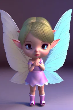 Cute 3d animation girl fairy with elf ears