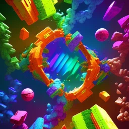 Colourful destruction, creative, unique ,8k resolution