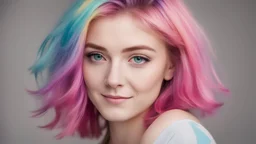 a portrait of a cute girl with colored hair in her 20s