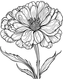 real massive Carnation flower coloring page