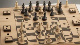 A chessboard with holes in it and Israeli tanks in place of the chess pieces