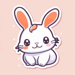 cute rabbit sticker template