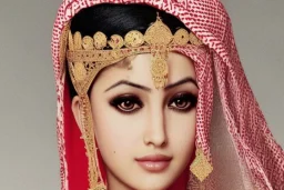 Arab princess, beautiful, innocent, angelic features, Arab clothes, portrait, high details