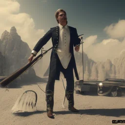 Full body, 3d render, Brad pitt 1800's men style, 1800's hair style, 1800's men clothes style,cleaning house, hyper realistic, octane render, unreal engine 5, 8k, palace background, uhd