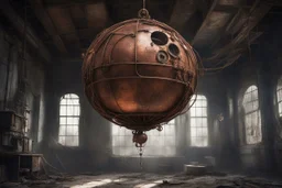 Ее взгляд упал на большой, медный шар, висевший под потолком — часть какого-то сложного, заброшенного механизма. Он был старым, покрытым паутиной, но выглядел массивным.