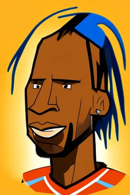 Drogba Footballer, cartoon 2d