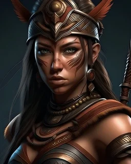 exotic savage caucasian female warrior