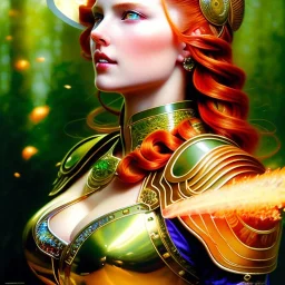 portrait 'beautiful Sexy Busty Redhead Sif',braided long hair,horned helmet, celtic tattoed,crystal clear green eyes,painting by gaston bussiere, greg rutkowski, yoji shinkawa, yoshitaka amano, tsutomu nihei, donato giancola, tim hildebrandt, oil on canvas, cinematic composition, extreme detail,fit full head inside picture,32k