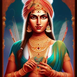 Portrait of Indian goddess