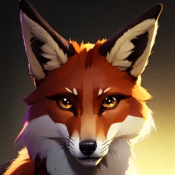 award winning portrait painting of a female anthropomorphic fox with fur instead of skin, (backlighting:1.4), digital painting, concept art, smooth, sharp focus, rule of thirds, intricate details, medium shot, (shallow depth of field:1.1), 4k, furry, fluffy, fursona, large tail, fluffly tail