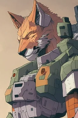 Wolf themed mecha comic style