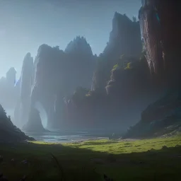  4k, 8k, unreal engine, highly detailed, cinematic, photorealistic, alien landscape