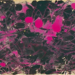 pink lotos mono botan, Jackson Pollock