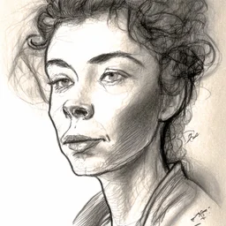 Portrait drawing of a creative painter