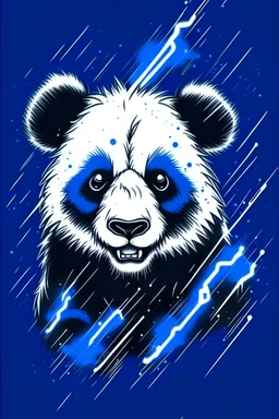 masterpiece, best quality, Siberian panda, simple logo background, in the style of japanese manga, duotone, professional quality panting, ultra detailed, joyful lightning, multiple colors with some shades, half body shot