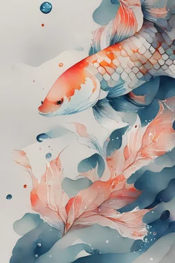 Kohaku ,japanese,watercolor ,pattern,4k