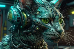 cyberpunk realistic cat hyper detailed