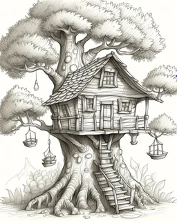 dibujo casa con forma de arbol