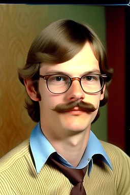 College Student Jeffrey Dahmer with a mustache