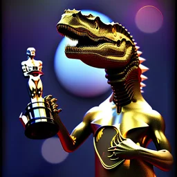 A dinosaur wins an Academy Award