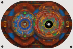 futuristic pinhole camera in Kente, rusted clocks eyes, cinematic, scaffolding, ghana flag, african pattern symbols, black star, engraved, 8k quality