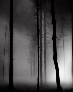 Sad person, greyscale, forest, cloudy, midnight, lightning bolt