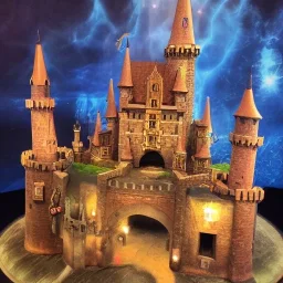 A magical canal city of wizards, witches and warlocks with a castle Dan Santat style