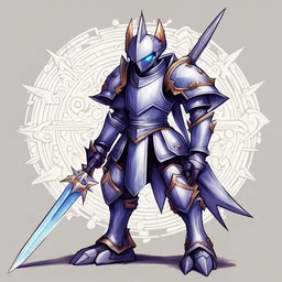 Knight of Early Dawn Coel in digimon ball point art style