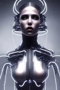 cyberpunk, black latex body, women, body portrai, open mouth, perfect skin, tron, cyborg , perfekt, real, dream, hr giger