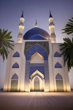 Islamic mosque app layout, 8k, dof, perspective view, 2d