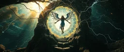 abraxas in the fish eye web, interdimensional portal