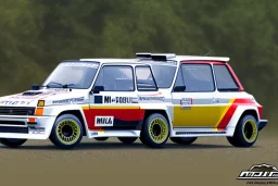 Renault 5 turbo car , rally ,ultra realistic,concept