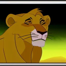 Lion King animated Honzo male lion wide green eyes