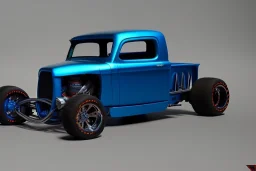 radical themed foose blue 4 door hot rod truck