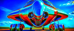 A national geographic award winning photograph of a military fighter jet station wagon elephant hybrid bilaterally symetrical designed by skunkworks, only one vehicle per image painted metallic orange traveling at a high rate of speed, jet intake off of front center of vehicle and jet exhaust out the rear with bright blue flame soviet retrofuturism