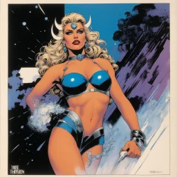 #5 Original Art by Howard Chaykin (Vortex Comic, 1988): [greek goddess model in flesh] Hebe by Thorvaldsen [glitched acid trip by Mil Mascaras album cover The Low End Theory (1991)]